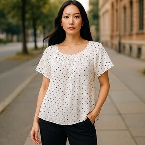 Luisa Ricci 100% Silk Polka Dot Top Size Small